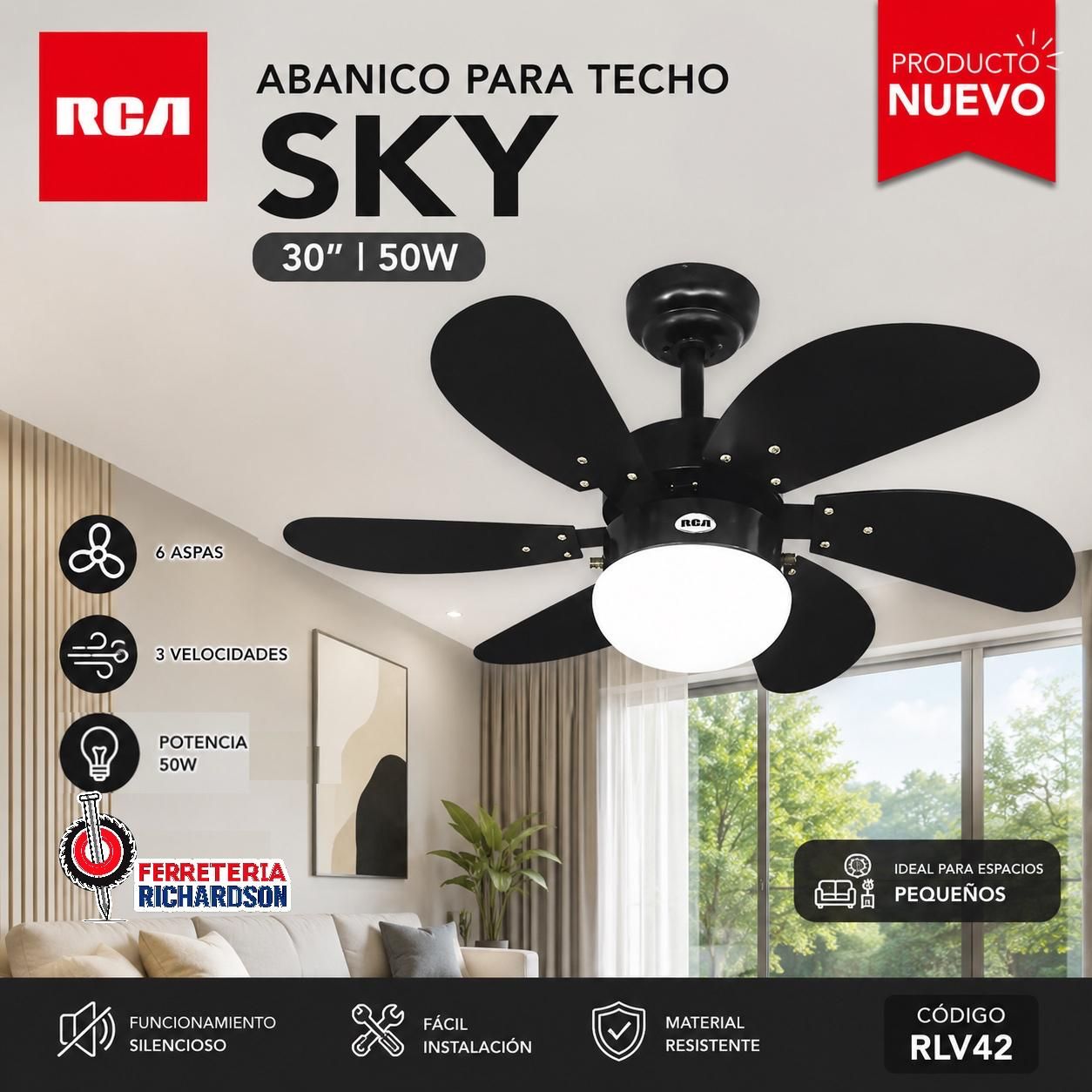 Abanico RCA SKY negro